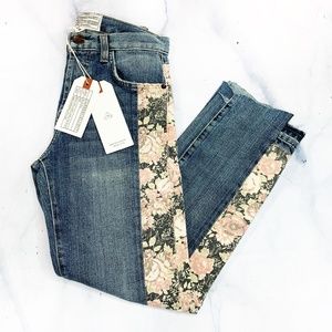 Current/Elliott Uneven Seamed Original Floral Jean